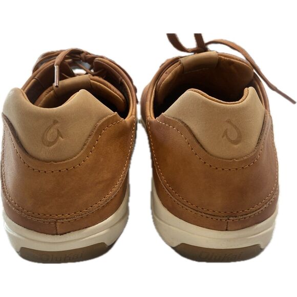 OluKai Lae'ahi Li'ili Sneakers Mens Size 13 Brown Full Grain Leather Shoes - Picture 4 of 9